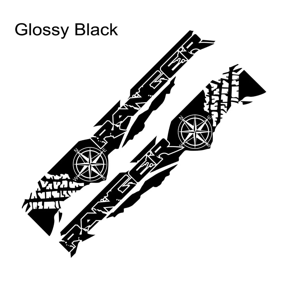 Tire Print & Compass Adventure Tail Decal for Ford Ranger Raptor Pickup | Off-Road Vinyl Graphics