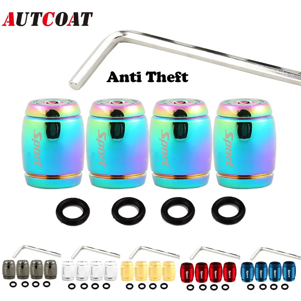 Anti Theft Tire Valve Caps with Rubber Seal | Universal Stem Covers for Car SUV Bike Truck Motorcycle