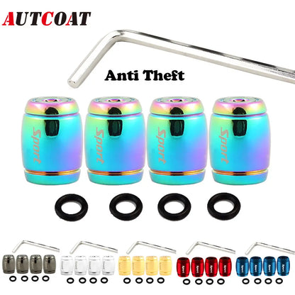 Anti Theft Tire Valve Caps with Rubber Seal | Universal Stem Covers for Car SUV Bike Truck Motorcycle