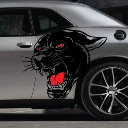 Dodge Challenger Hellcat Vintage Running Cat Tribal Tattoo Door Decal – Vinyl Graphic | 7 Designs, Left / Right / Both Sides