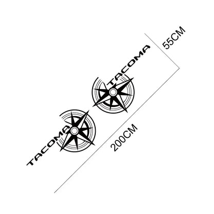 Compass Trunk Bed Side Decal for Toyota Tacoma TRD | 2-Piece Vinyl Film Graphics