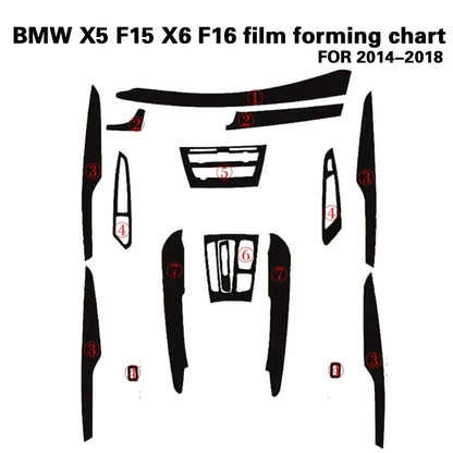 BMW X5 F15/X6 F16 2014-2018 Carbon Fiber Interior Stickers