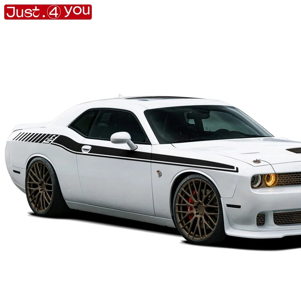Dodge Challenger Body Side Accent Stripe Decal Kit – Door & Waist Line Graphic | 2008–2023 RS | 8 Premium Finishes