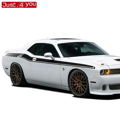 Dodge Challenger Body Side Accent Stripe Decal Kit – Door & Waist Line Graphic | 2008–2023 RS | 8 Premium Finishes