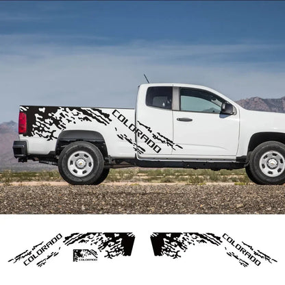 Splash Grunge Body Side Decal for Chevrolet Colorado Z71 | 3-Piece Matte Vinyl Kit