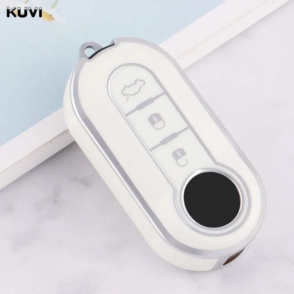 New TPU Car Flip Key Case Cover Shell For FIAT 500 Ducato Punto Panda Lancia Musa For Citroen Jumper Peugeot Boxer Accessories