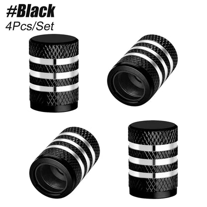 4PCS Metal Tire Valve Stem Caps with Plastic Liner | Leak-Proof, Corrosion Resistant