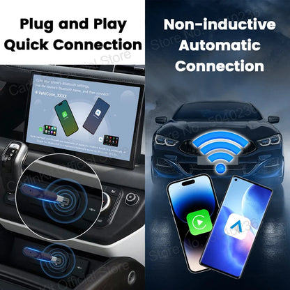 CarlinKit 5.0 Wireless Adapter Mini Ultra | Wireless Android Auto and CarPlay USB Dongle