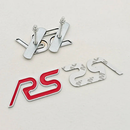 3D Metal RS Logo Badge | Grille, Fender & Trunk Sticker for Ford Fiesta / Focus RS