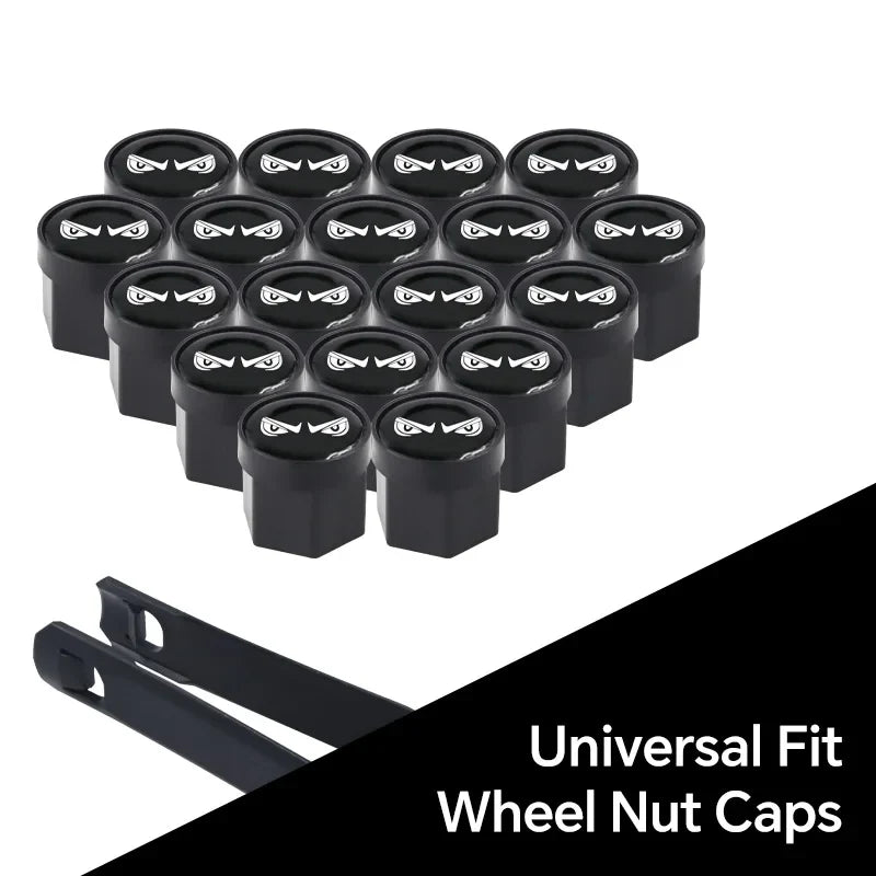 20Pcs Universal Black Car Wheel Hub Nut Protective Caps | ABS Rust Proof Waterproof Tire Nut Covers