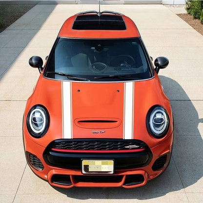 Sport Stripe Hood Bonnet Decal for Mini Cooper (R50–R61, F54–F60) | 2-Piece Engine Cover Vinyl Sticker