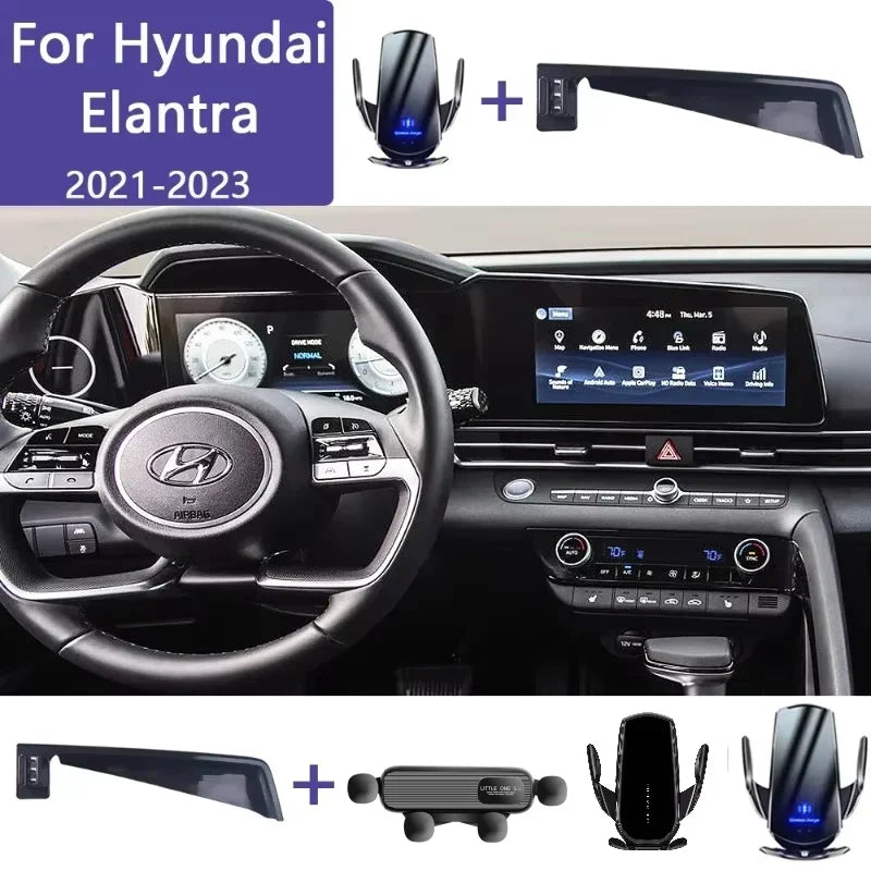 Phone Holder for Hyundai Elantra CN7 2021-2024 with Wireless Charging