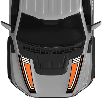 Custom Matte Black Engine Hood Stripe Kit | Front Graphics for Ford Raptor / Mustang