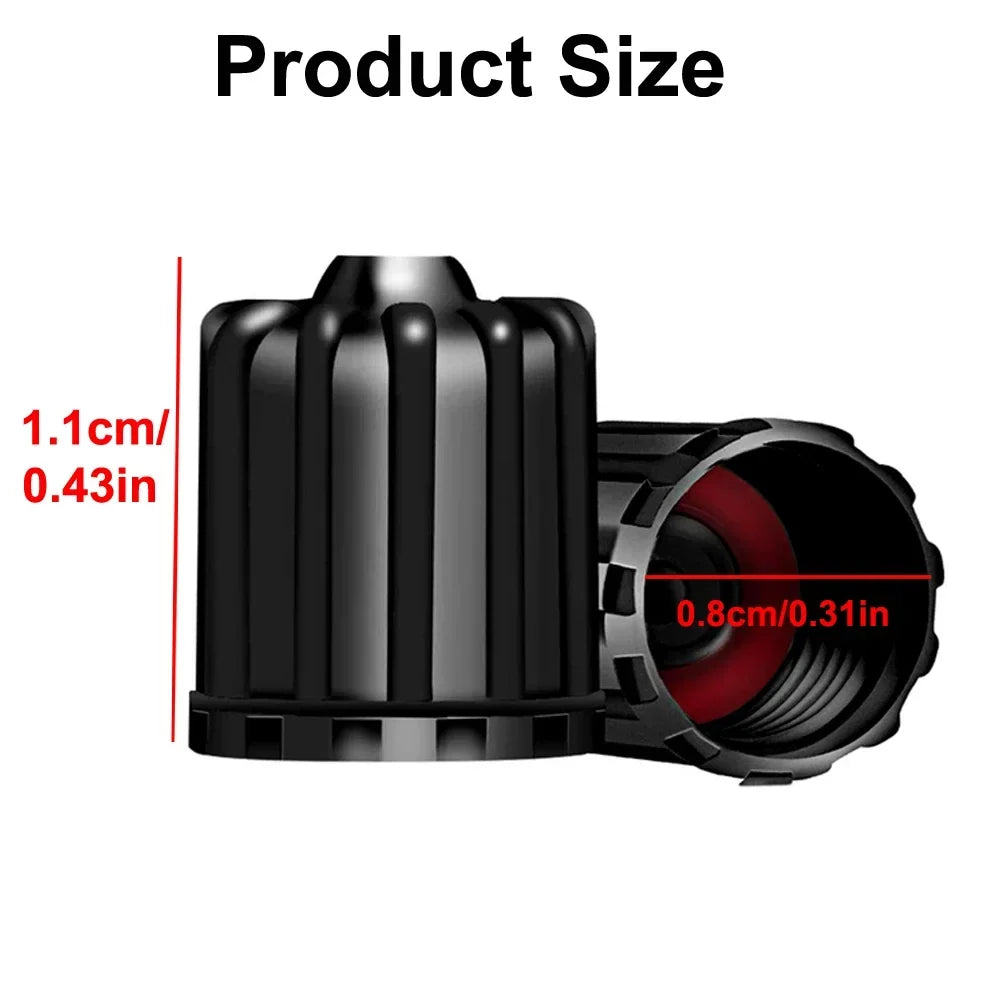 Tire Valve Stem Caps with O Rubber Ring | Universal Tyre Stem Covers for Cars SUVs Bikes Trucks
