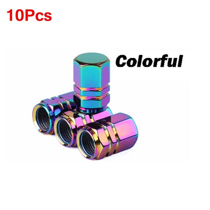 Aluminum Alloy Tire Valve Caps | 5 or 10 Pack Waterproof Dustproof Stem Covers