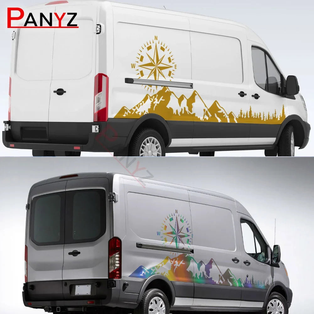 Camper Van / Motorhome Door Graphic Decal for Ford Transit MK6 / MK7 / MK8 | Full-Coverage Vinyl