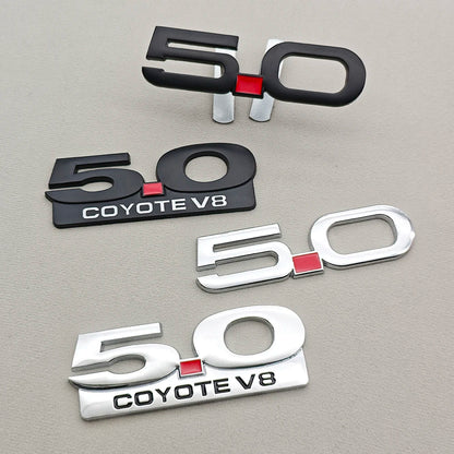 3D Metal 5.0 COYOTE V8 Badge | Grille, Trunk & Fender Emblem for Ford Mustang