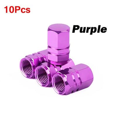 Aluminum Alloy Tire Valve Caps | 5 or 10 Pack Waterproof Dustproof Stem Covers