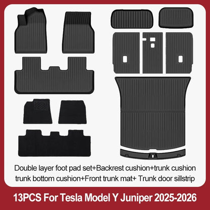TPE Floor Mats & Luggage Mat for Tesla Model Y Juniper Premium / Performance (2025+) | All-Weather Set