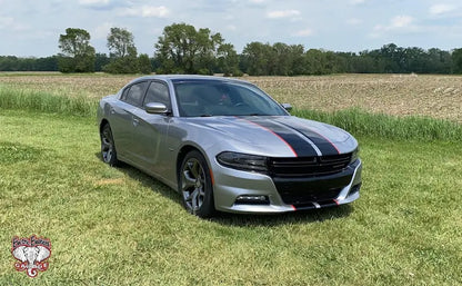 Twin Two-Tone Rally Stripe Body Decal for Dodge Charger (2005+) | Full-Body KK Vinyl Kit