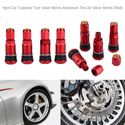 4pcs Universal Metal Car Motorcycle Tubeless Wheel Tyre Valve Stems Caps | Aluminum Alloy Tire Air Valve Stems