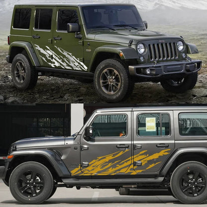 Mud Splash Door Side Decal for Jeep Wrangler JK / JL / TJ / YJ | Full-Coverage Vinyl Kit