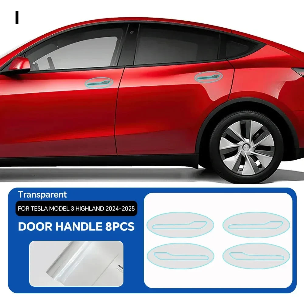 Precut PPF Clear Bra for Tesla Model 3 Highland (2024–2025) | TPU Headlight, Mirror & Door Handle