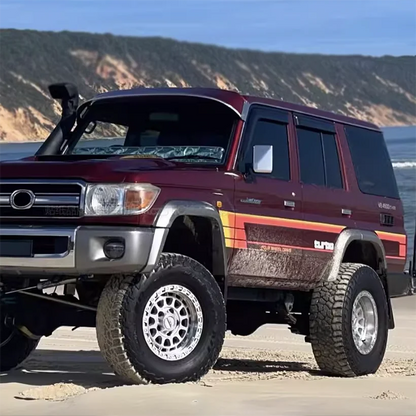 Retro Sunset Waistline Stripe Decal for Toyota Land Cruiser LC76 | Off-Road 4WD Vinyl Graphics Pair