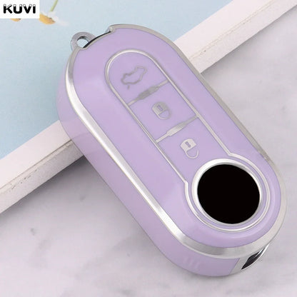 New TPU Car Flip Key Case Cover Shell For FIAT 500 Ducato Punto Panda Lancia Musa For Citroen Jumper Peugeot Boxer Accessories