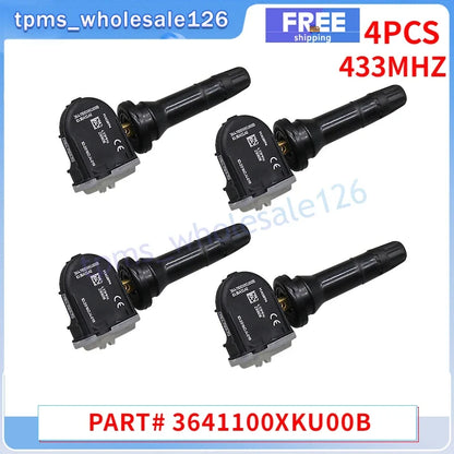 4PCS TPMS Tire Pressure Sensor 433MHz for Great Wall Haval | Pre-Programmed