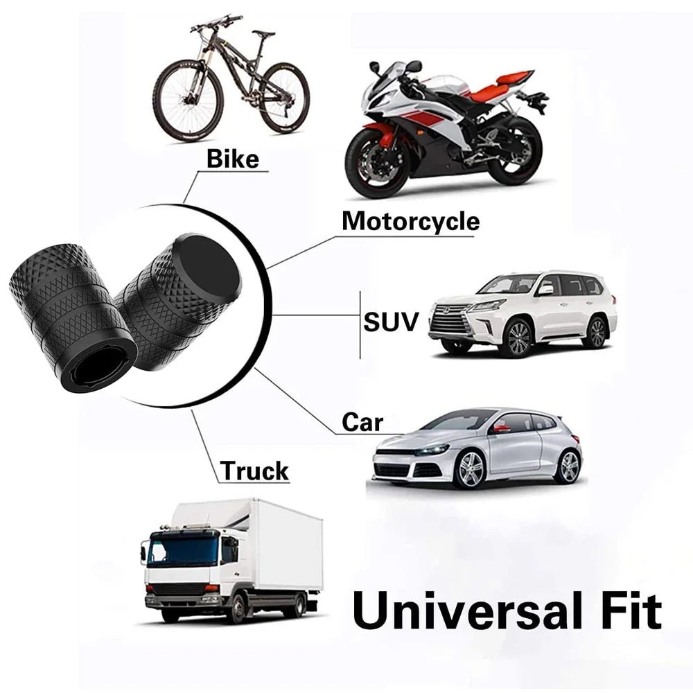 Aluminum Tire Valve Caps 4/8/12 Pack | Corrosion Resistant Universal Stem Covers