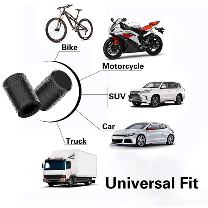 Aluminum Tire Valve Caps 4/8/12 Pack | Corrosion Resistant Universal Stem Covers