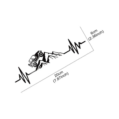 Reflective Heartbeat Off-Road Mountain Climb Vinyl Sticker – 4x4 Truck Windshield & Bumper Decal | 4 Colors
