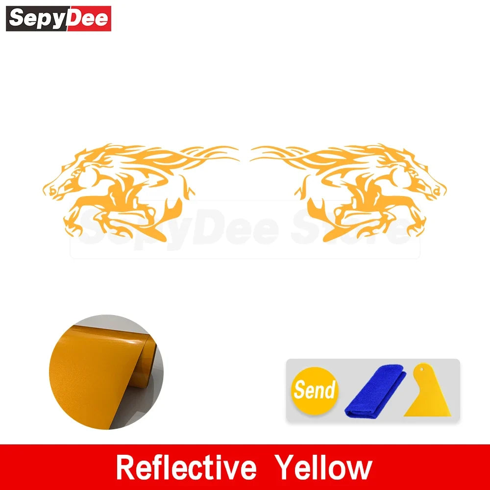 Running Horse Side & Rear Fender Decal | 2-Piece Vinyl for Mustang, Challenger, Porsche & Ford