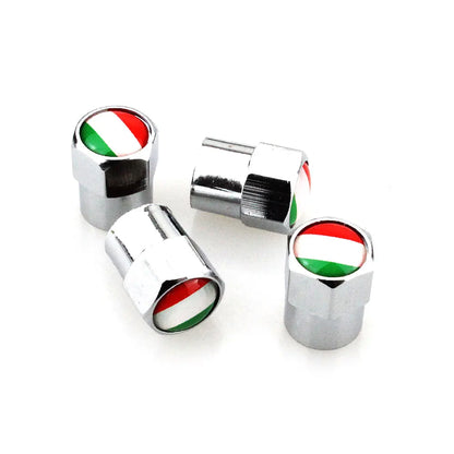 DSYCAR 4 Pieces Italy Flag Car Tire Valve Caps | Aluminium Alloy Airtight Stem Covers