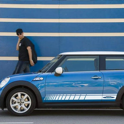 JCW Door Side Skirt Stripe Decal for Mini Cooper | 2-Piece Vinyl Decoration Kit