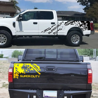 Splash Grunge Body Side Decal for Ford Super Duty F-250 / F-350 / F-450 | 3-Piece Matte Vinyl Kit
