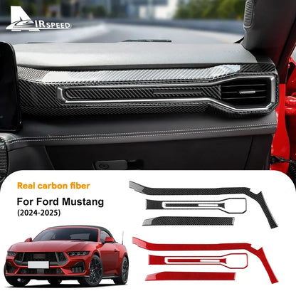 Real Soft Carbon Fiber Interior Trim for Ford Mustang GT / Dark Horse / EcoBoost (2024-2025)