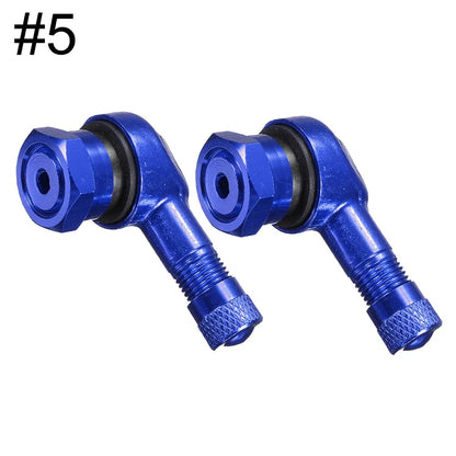 90 Degree CNC Motorcycle Tire Valve Stems | Leak-proof 2-Piece Set for Bikes and Scooters