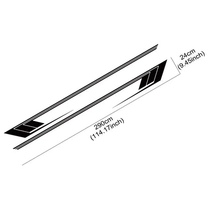 Jeep Cherokee XJ Retro Hockey Stick Racing Side Stripe Decal – Body Door & Side Skirt Vinyl (2 Pcs) | 8 Finishes