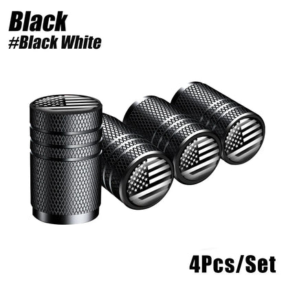 American Flag Tire Valve Caps | Aluminum Dustproof Stem Caps for Cars Trucks Motorcycles