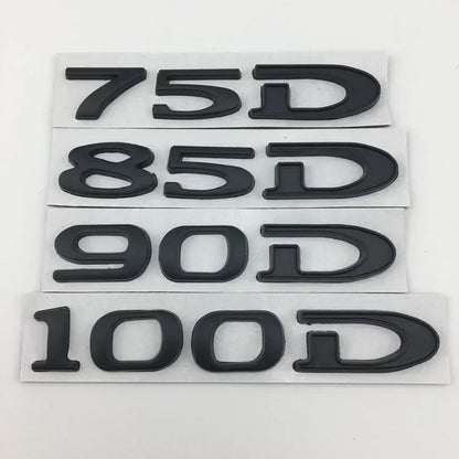 Rear Boot Trunk Tailgate Emblem Badge for Tesla Model 3 / S / X / Y | 75D 85D 90D 100D Sticker