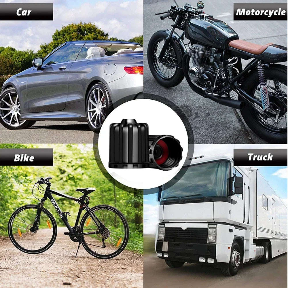 Tire Valve Stem Caps with O Rubber Ring | Universal Tyre Stem Covers for Cars SUVs Bikes Trucks