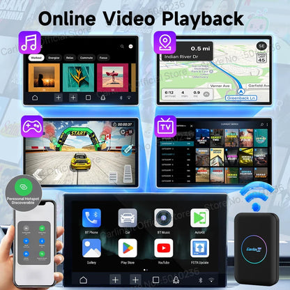 Wireless CarPlay & Android Auto Adapter with Netflix & YouTube