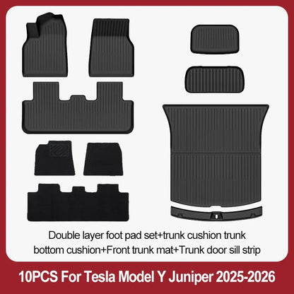 TPE Floor Mats & Luggage Mat for Tesla Model Y Juniper Premium / Performance (2025+) | All-Weather Set