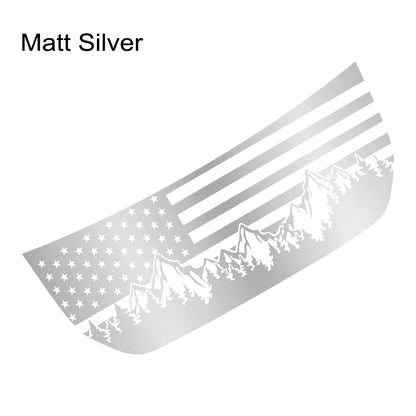 USA Flag Mountain & Tree Hood Bonnet Decal for Ford Bronco | Styling Vinyl Sticker