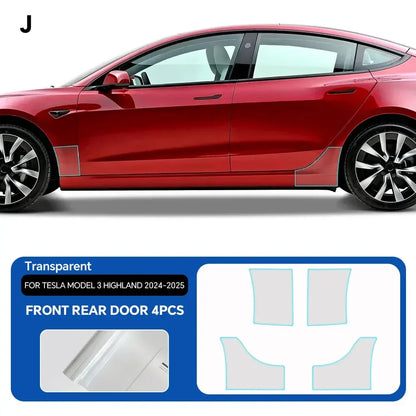 Precut PPF Clear Bra for Tesla Model 3 Highland (2024–2025) | TPU Headlight, Mirror & Door Handle