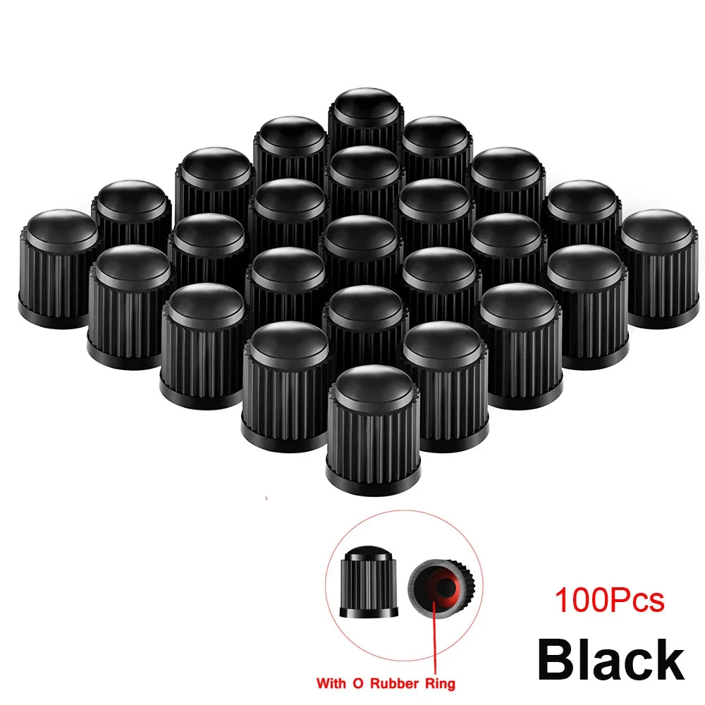 10/25/50/100Pcs Universal Plastic Tire Valve Caps for Cars, Trucks, Motorcycles, and Bicycles