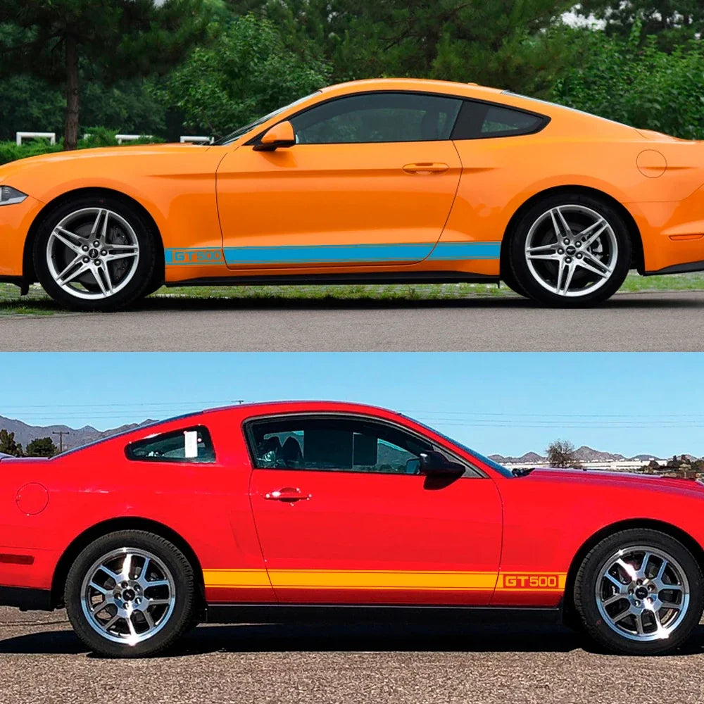 Long Door Side Skirt Stripe Decal for Ford Mustang Shelby GT500 | Sport Vinyl Sticker