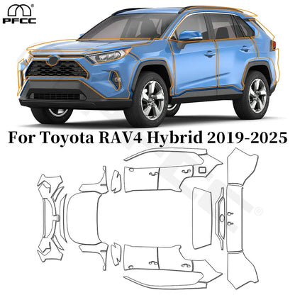 Precut PPF for Toyota RAV4 Hybrid XA50 (2019–2025) | 9-Mil TPU Paint Protection Film